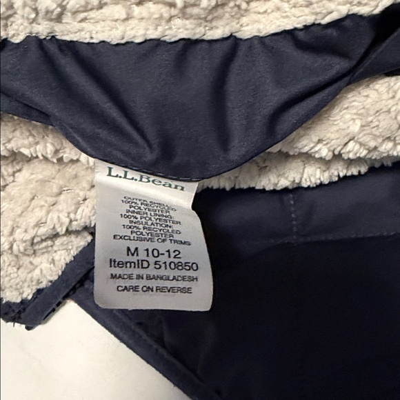 L.L. Bean Kids Navy Quilted Hooded Jacket - Picture 9 of 9